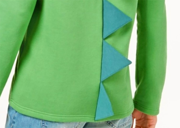 Dinosaur Hoodie Has Little T-Rex Arms That Protrude From The Chest - Holiday Dino Hoodie with t-rex hands