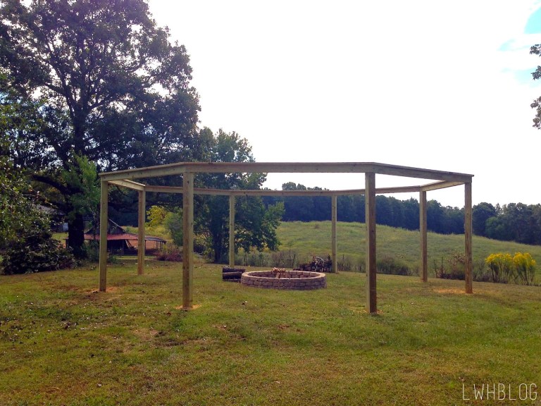 DIY Backyard Pergola With Swings - Wooden Fire Pit Pergola With Swings