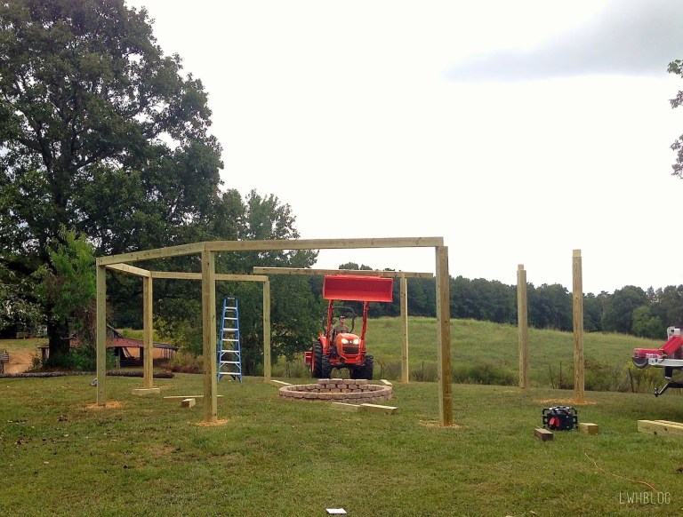 DIY Backyard Pergola With Swings - Wooden Fire Pit Pergola With Swings