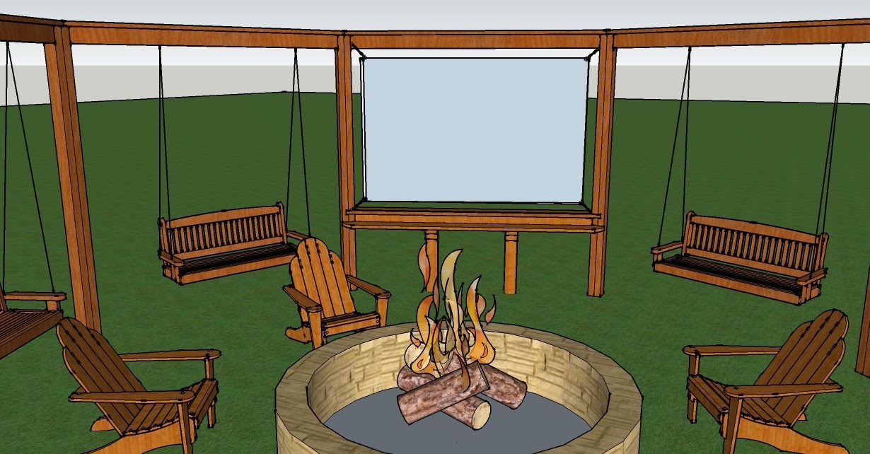 DIY Backyard Pergola With Swings - Wooden Fire Pit Pergola With Swings