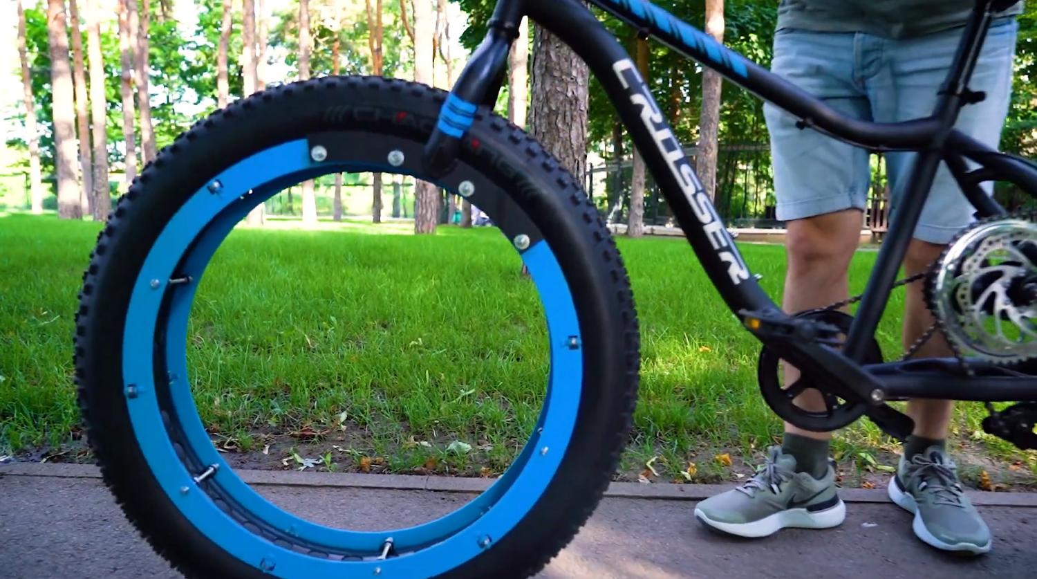 DIY Hubless Fat Tire Bicycle With Centreless wheel