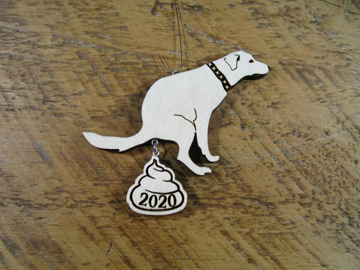 Dog Poop 2020 Christmas Ornament - Funny dog pooping on 2020 ornament