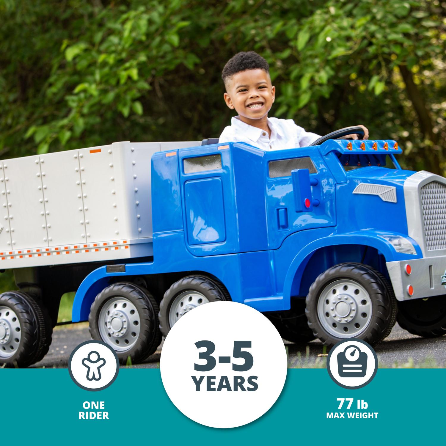 Electric Semi-Truck Ride-On Toy - Kids ride-on Big-Rig electric powered toy car