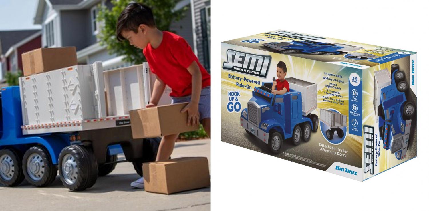 Electric Semi-Truck Ride-On Toy - Kids ride-on Big-Rig electric powered toy car