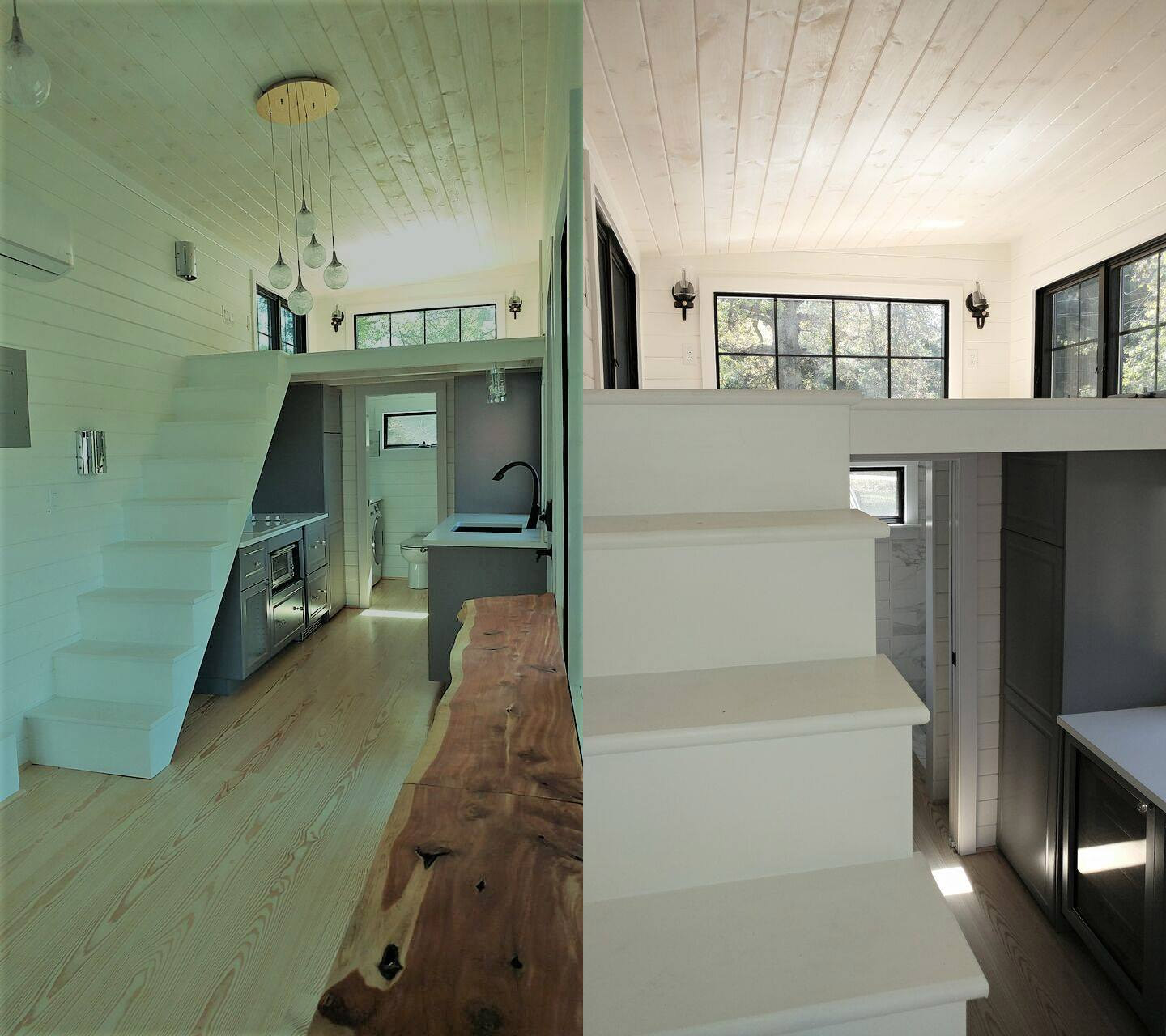 Farmhouse Style Tiny Home Built-In Screened-in Porch