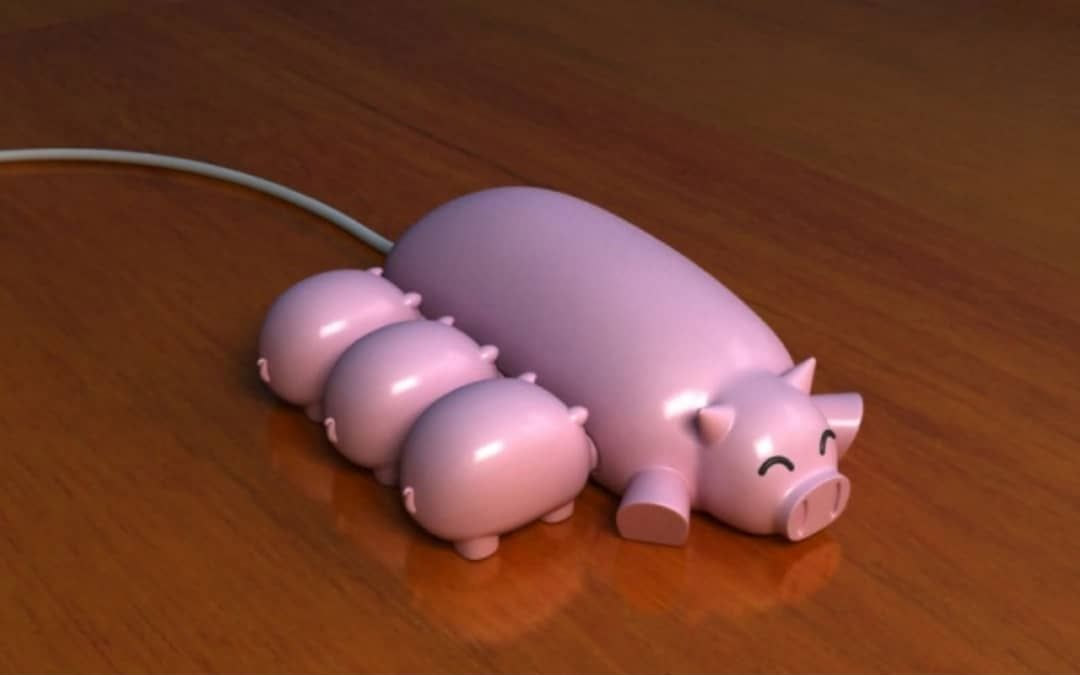 Mama Pig USB hub with feeding piglets usb flash drives