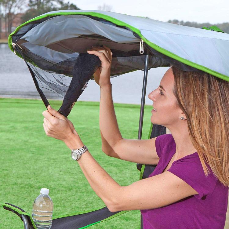 Canopy Chair With a Screen Protects You From The Sun and Mosquitoes - Kelsyus Original Canopy Chair with Bug Guard - Folding camping chair