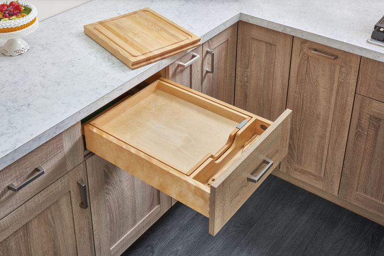 Rev-a-shelf 4KCB knife drawer organizer and knife locking system - knife drawer holds cutting boards