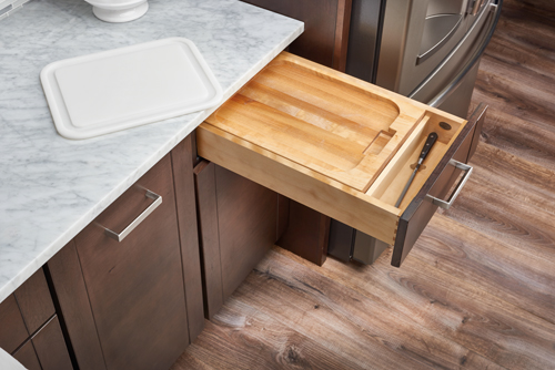 Rev-a-shelf 4KCB knife drawer organizer and knife locking system - knife drawer holds cutting boards