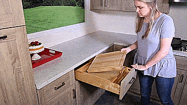Rev-a-shelf 4KCB knife drawer organizer and knife locking system - knife drawer holds cutting boards