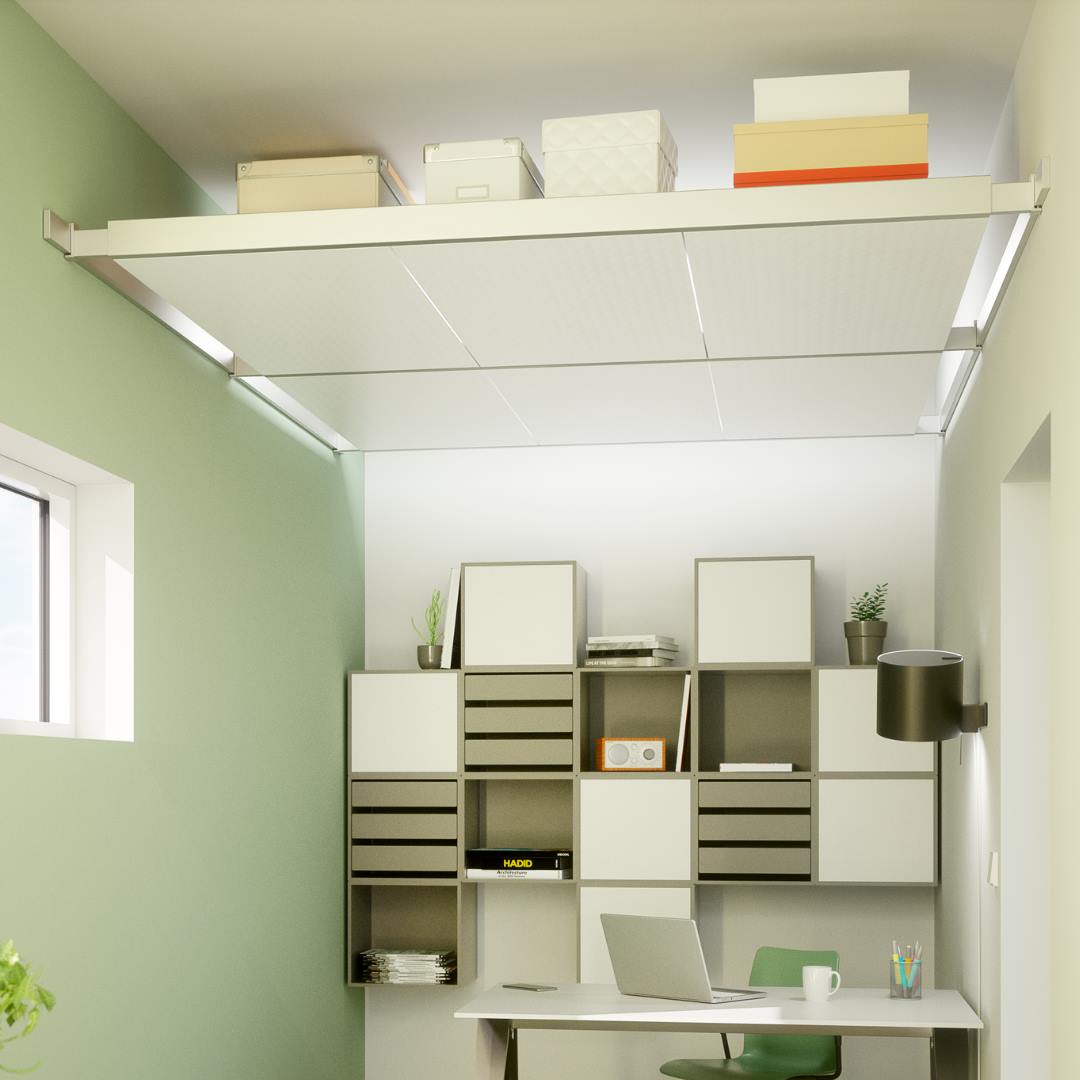 Genius Ceiling Storage Solution - Beam-it-up tiny home ceiling storage kit