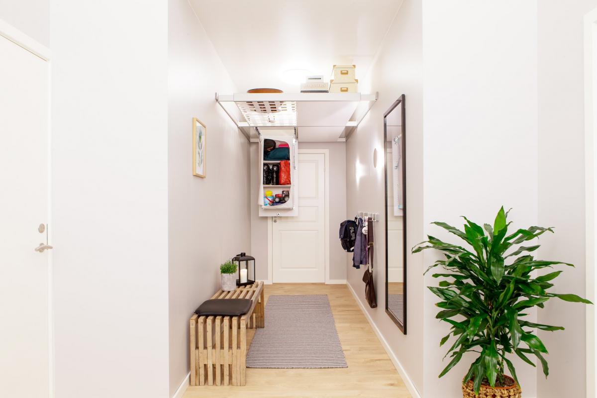 Genius Ceiling Storage Solution - Beam-it-up tiny home ceiling storage kit