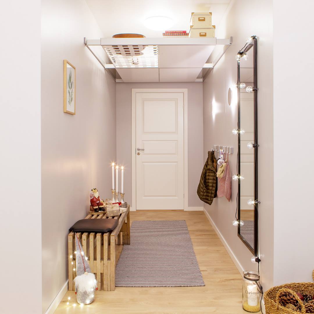 Genius Ceiling Storage Solution - Beam-it-up tiny home ceiling storage kit