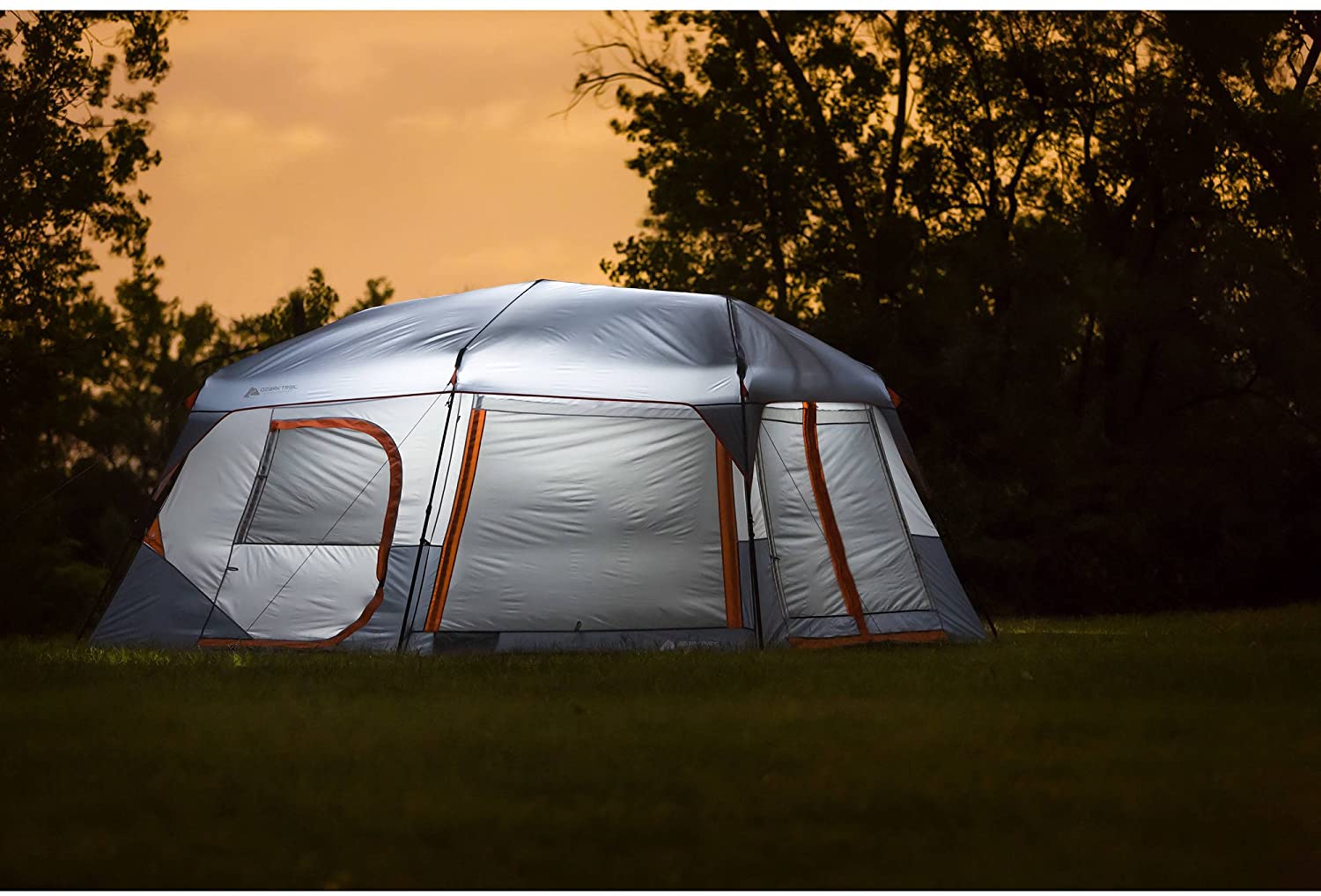Ozark Instant Cabin Tent - Instant Setup Cabin Tent With Built-In LED Lighting