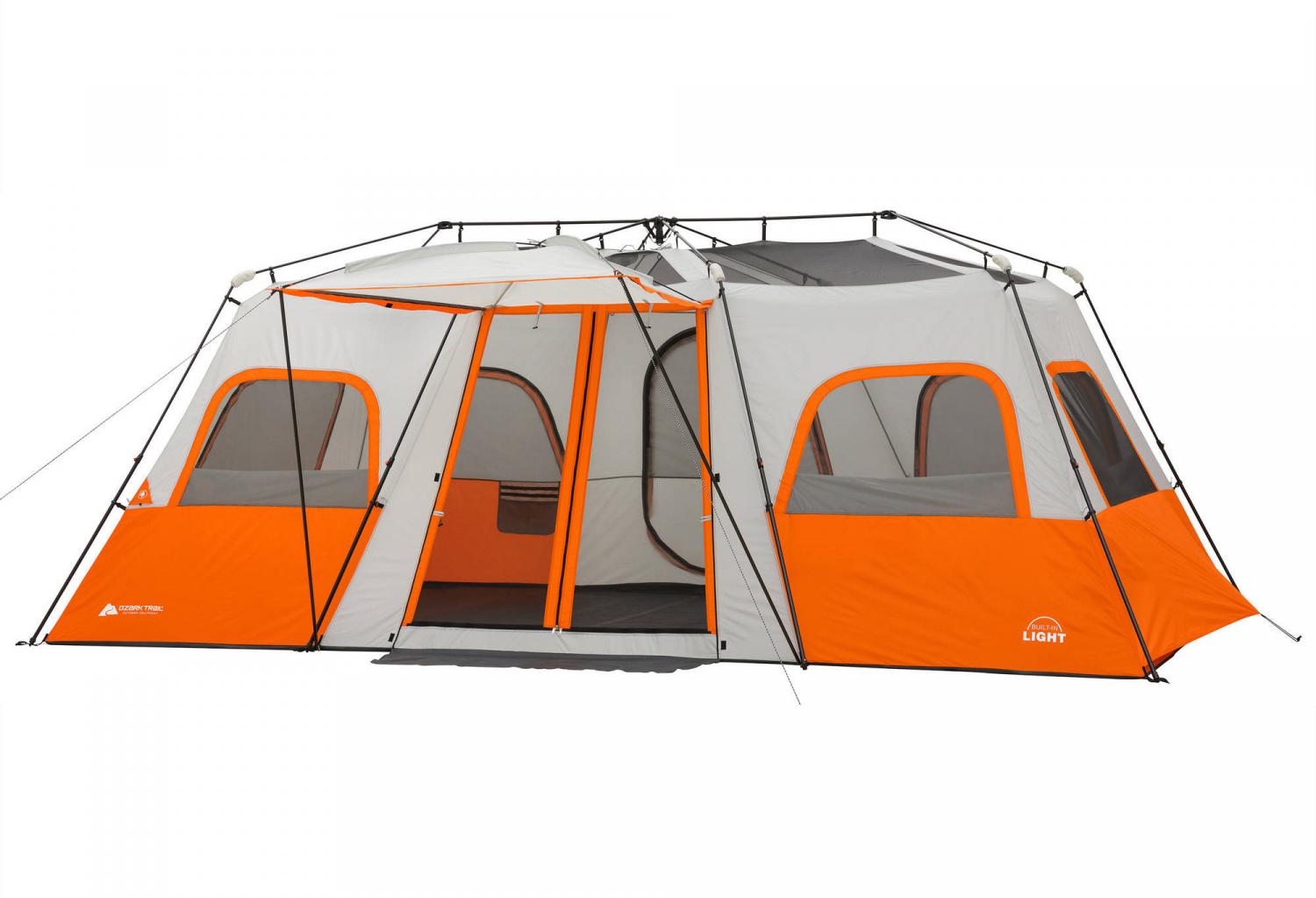 Ozark Instant Cabin Tent - Instant Setup Cabin Tent With Built-In LED Lighting