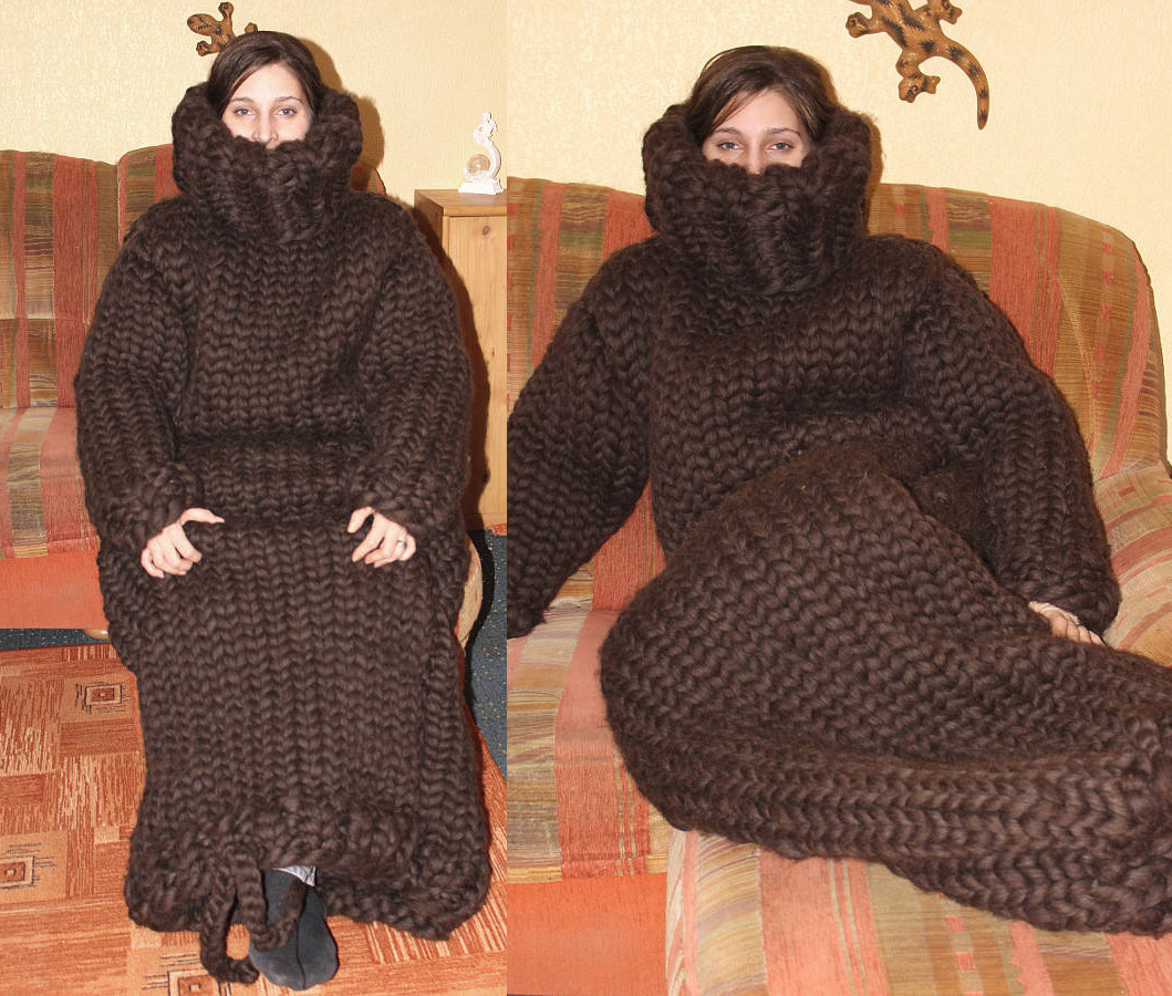 Giant Knitted Adult Onesie - Extremely cold winter knit jumpsuit - Gifts for extremely cold people