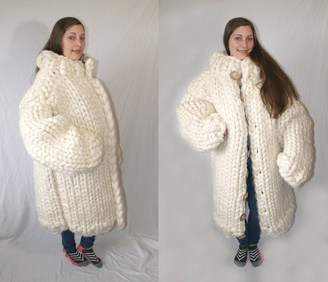 Giant Knitted Adult Onesie - Extremely cold winter knit jumpsuit - Gifts for extremely cold people