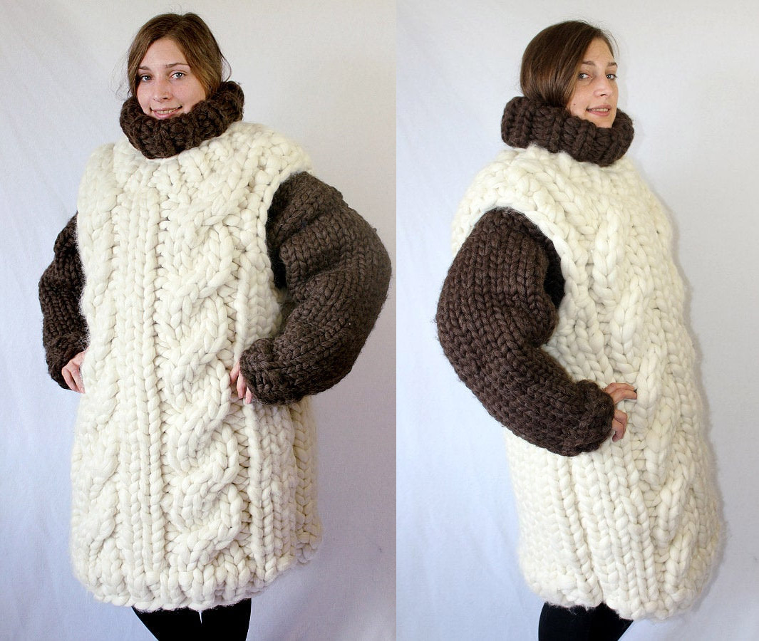 Giant Knitted Adult Onesie - Extremely cold winter knit jumpsuit - Gifts for extremely cold people
