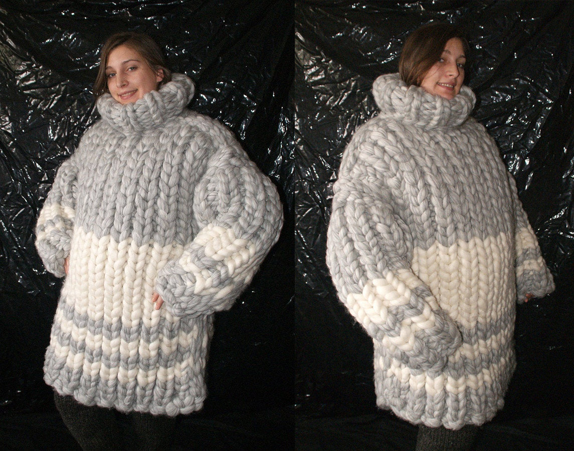 Giant Knitted Adult Onesie - Extremely cold winter knit jumpsuit - Gifts for extremely cold people