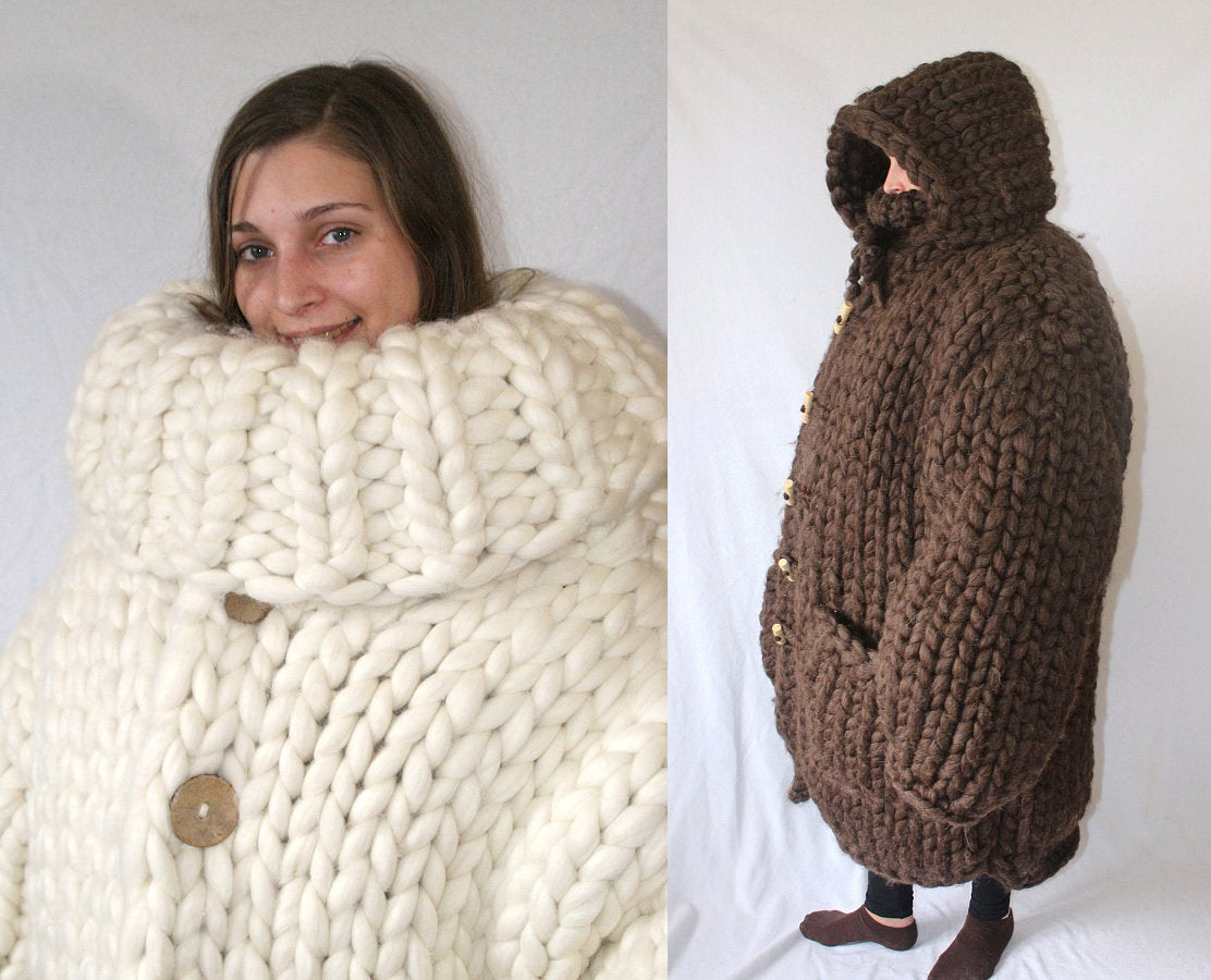 Giant Knitted Adult Onesie - Extremely cold winter knit jumpsuit - Gifts for extremely cold people
