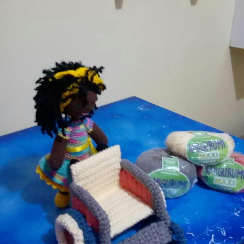 vitiligo crochet dolls - Grandfather with vitiligo skin condition creates crochet dolls
