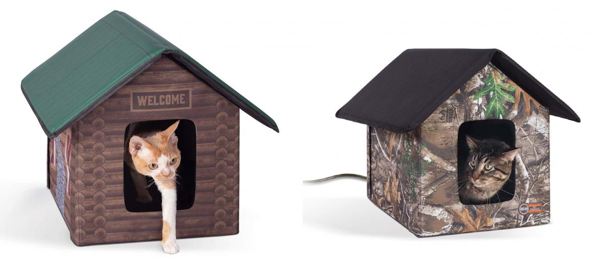 Heated Outdoors Cat House - Electric cat house keeps kitties warm while outside during winter