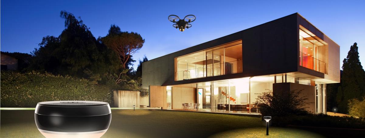 Home Security Surveillance Drone Automatically Deploys When It Senses Intruders - Sunflower Labs Autonomous security drone