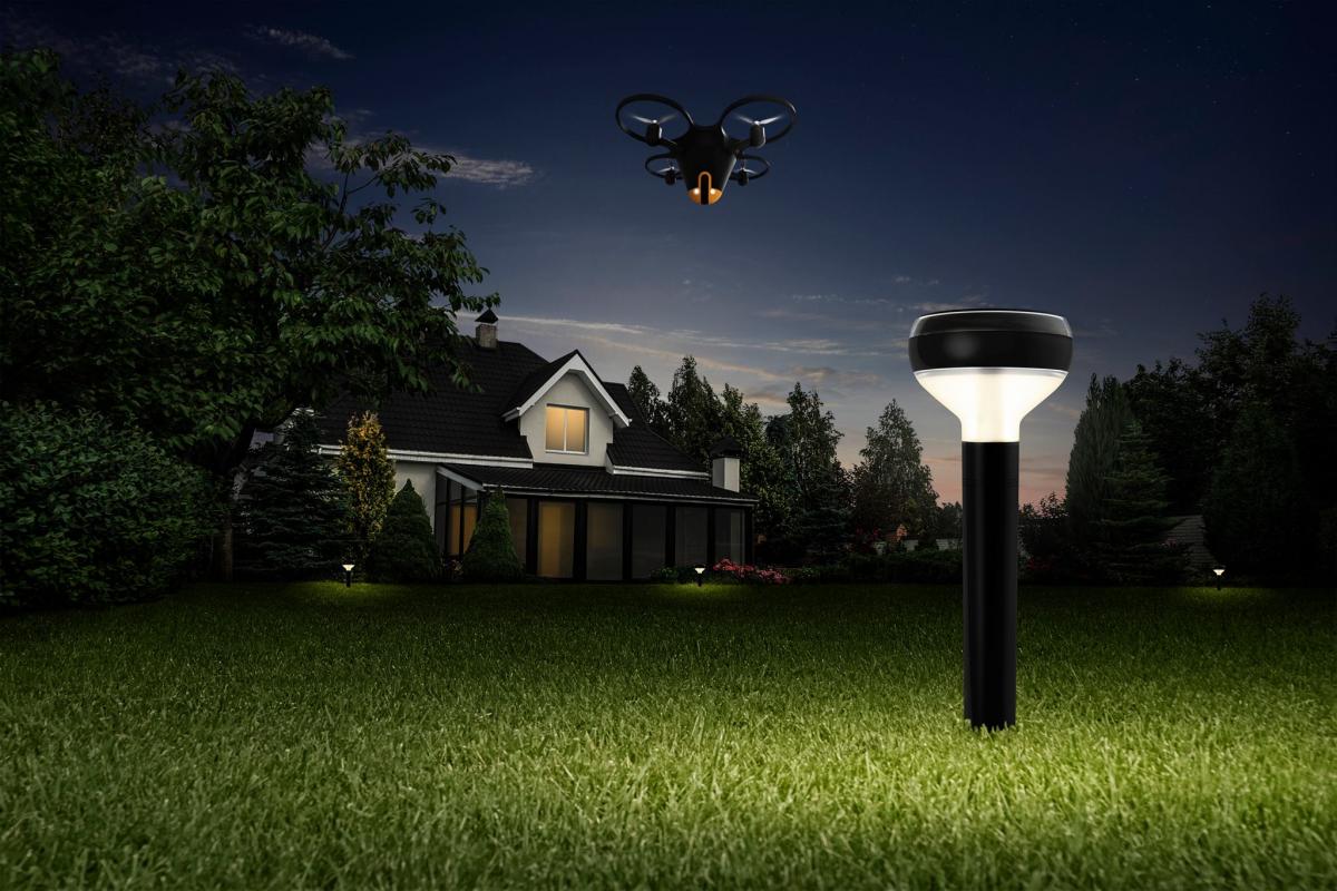 Home Security Surveillance Drone Automatically Deploys When It Senses Intruders - Sunflower Labs Autonomous security drone