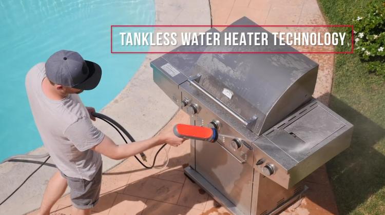 Rheem Labs HotWave heated garden hose sprayer - Endless hot water from garden hose