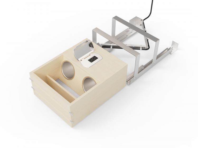 Rev-a-shelf bathroom charging drawer - Bathroom Cabinet drawer with built-in power strip