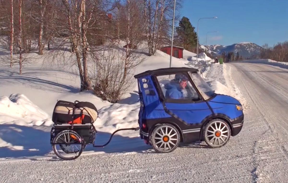 PodRide Bicycle Car - Enclosed E-Bike Car That Keeps You Warm During Winter Transit