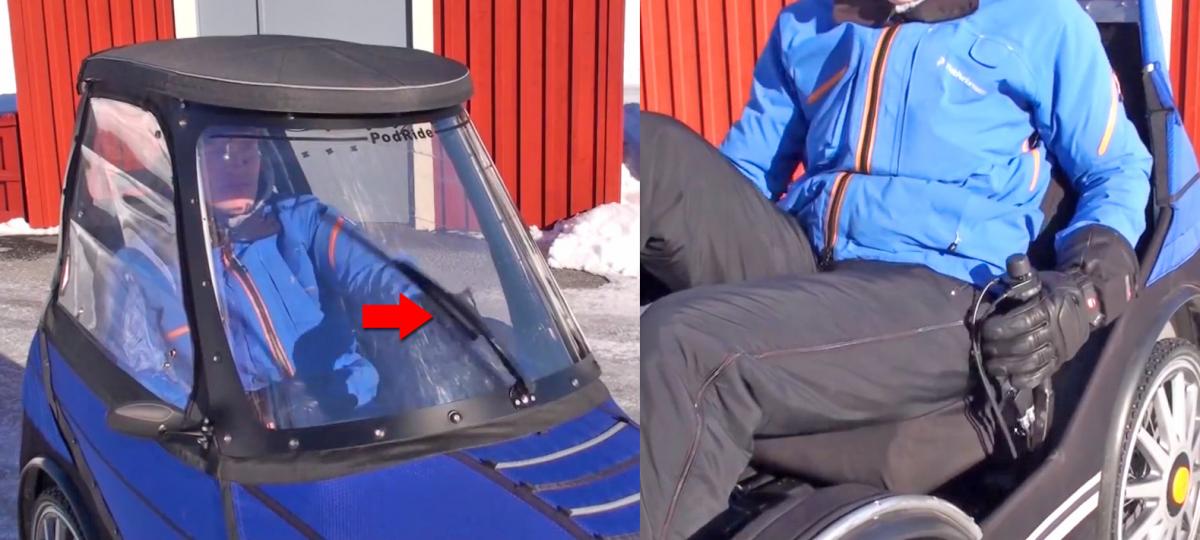 PodRide Bicycle Car - Enclosed E-Bike Car That Keeps You Warm During Winter Transit
