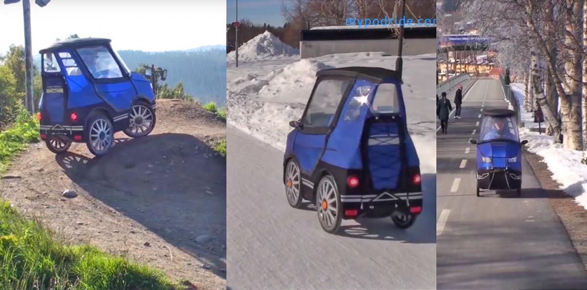 PodRide Bicycle Car - Enclosed E-Bike Car That Keeps You Warm During Winter Transit