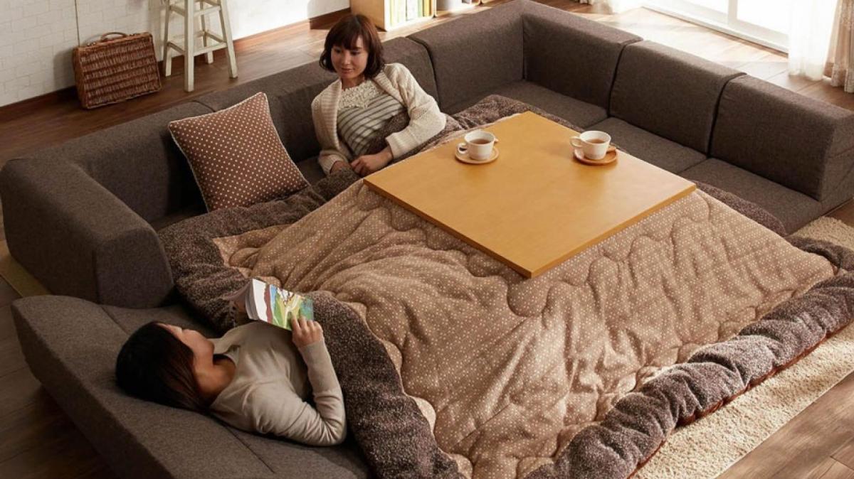 Heated Kotatsu Table - Japanese Table Gadget heated under blanket table