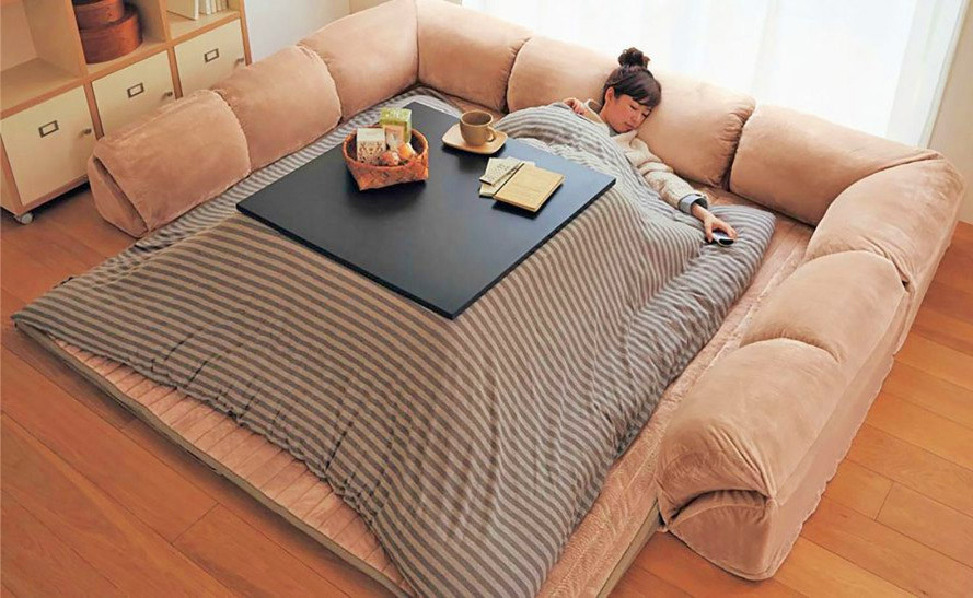 Heated Kotatsu Table - Japanese Table Gadget heated under blanket table