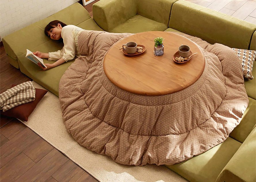 Heated Kotatsu Table - Japanese Table Gadget heated under blanket table