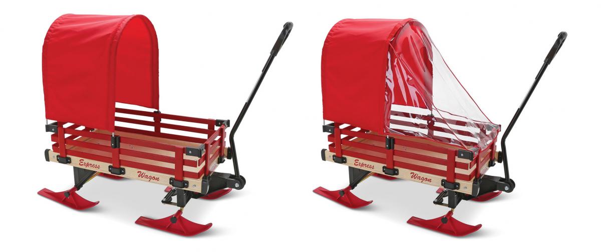 Red Wagon That Turns Into a Snow Sleigh - Converting Wagon Snow Sled