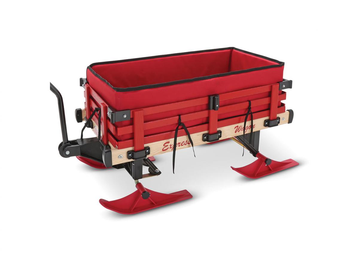 Red Wagon That Turns Into a Snow Sleigh - Converting Wagon Snow Sled