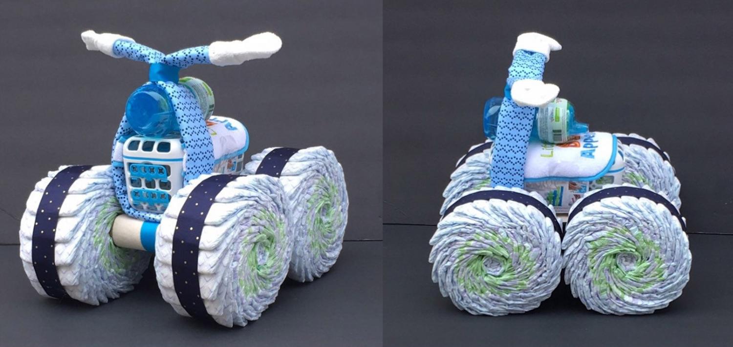 Trucks and Tractors Made From Diapers Make For The Cutest Gift To New Parents - Best baby shower diaper gift idea