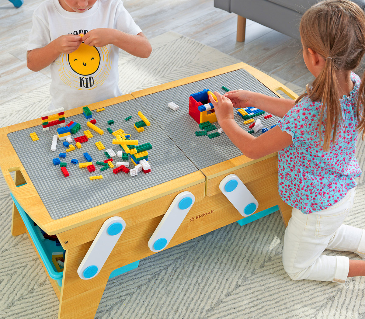 Lego play table - KidKraft Building Blocks Play N StoreTable opens up for storage