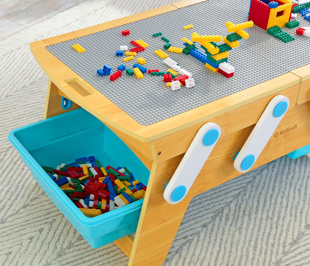 Lego play table - KidKraft Building Blocks Play N StoreTable opens up for storage