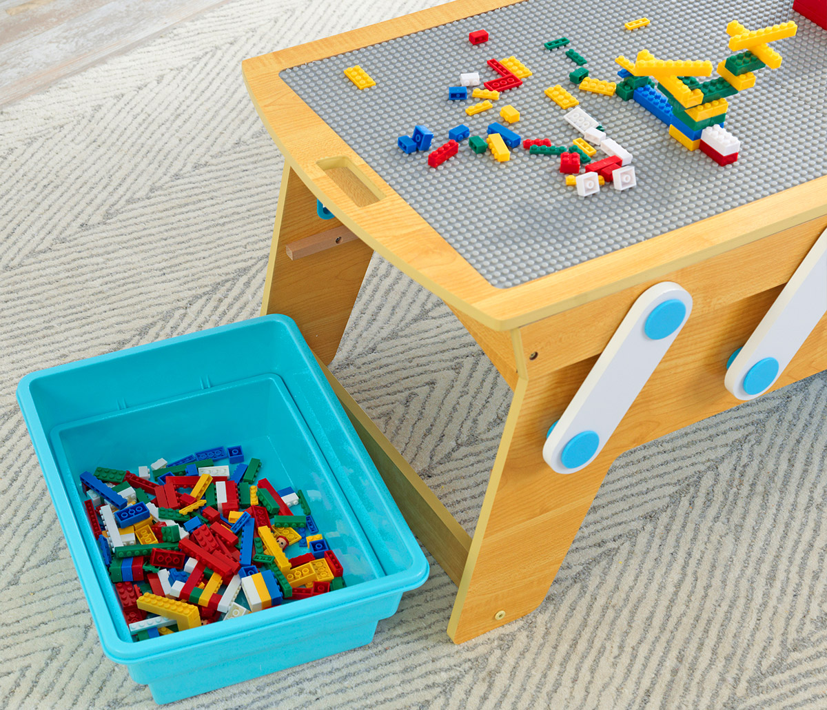 Lego play table - KidKraft Building Blocks Play N StoreTable opens up for storage
