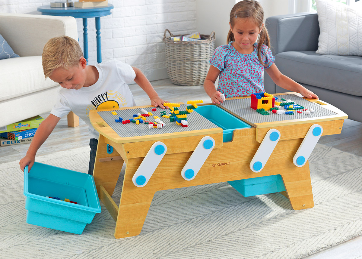 Lego play table - KidKraft Building Blocks Play N StoreTable opens up for storage