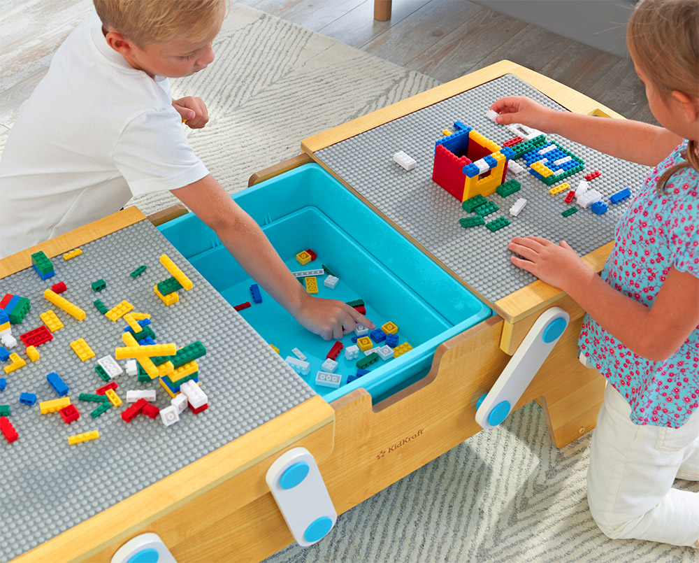 Lego play table - KidKraft Building Blocks Play N StoreTable opens up for storage