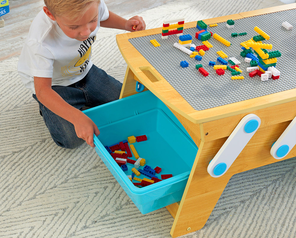 Lego play table - KidKraft Building Blocks Play N StoreTable opens up for storage
