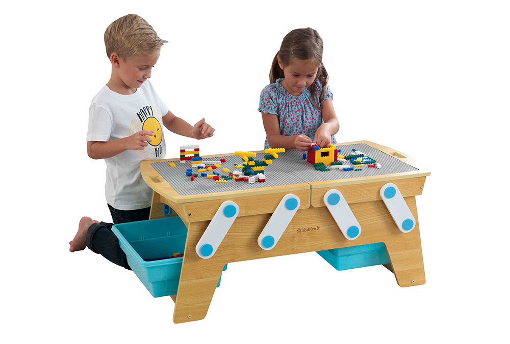 Lego play table - KidKraft Building Blocks Play N StoreTable opens up for storage