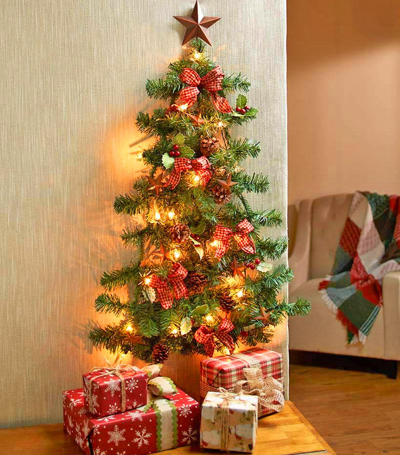 Minimal Christmas Tree - Wall-mounted Christmas Tree - Embedded into wall tree decor