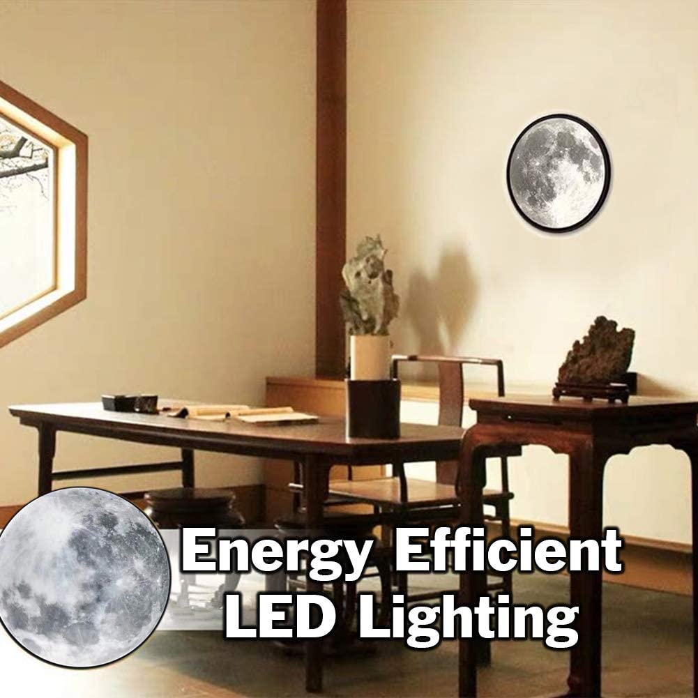 Moon Mirror - Mirror by day, Illuminated moon night-light by night