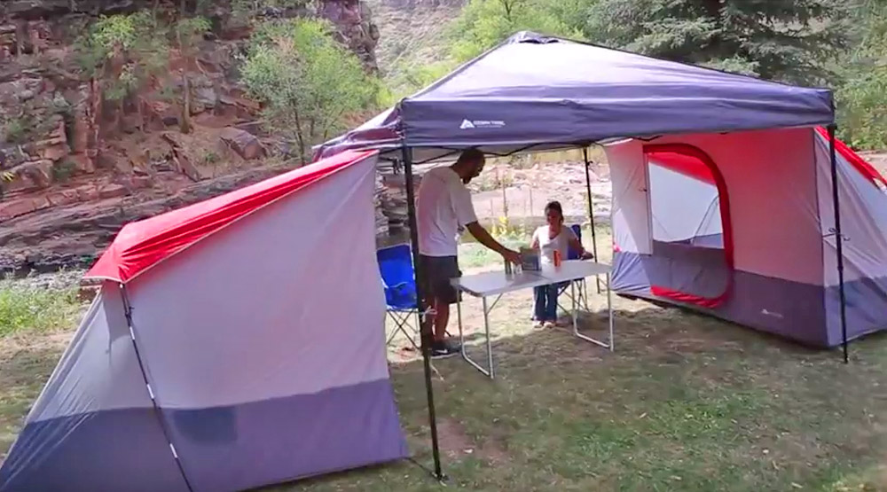 Ozark Trail Connectent 4-Person Tent Modular Tent System - Share common area under shelter