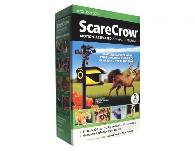 Motion Activated Solar Powered Sprinkler Repeller - Scarecrow sprinkler keeps pests out of yard and garden